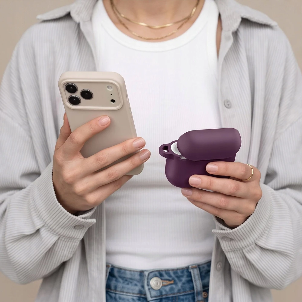 Dėklas TECH-PROTECT silikoninis pakabukas Apple AirPods 4 / 5 bordo spalvos