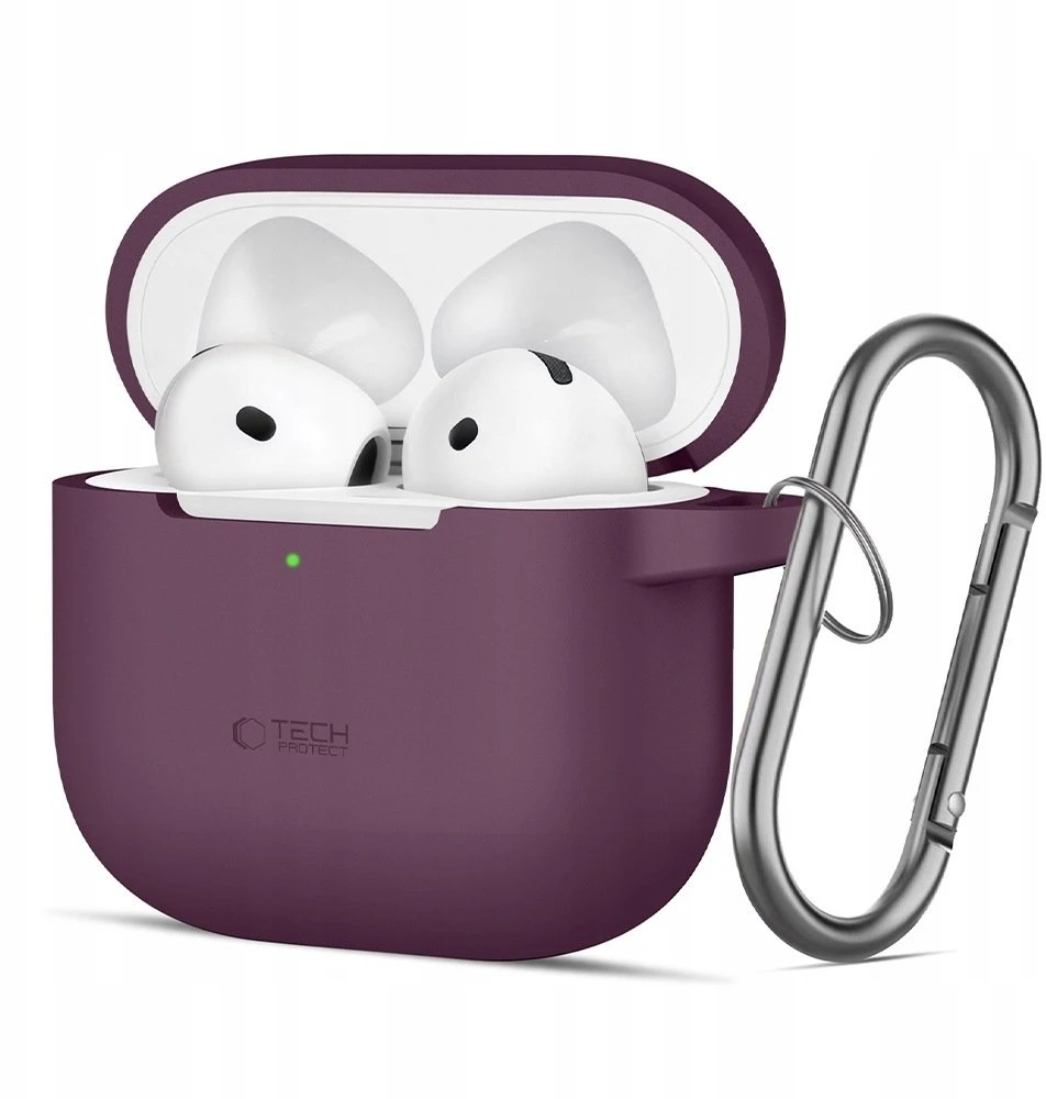 Dėklas TECH-PROTECT silikoninis pakabukas Apple AirPods 4 / 5 bordo spalvos