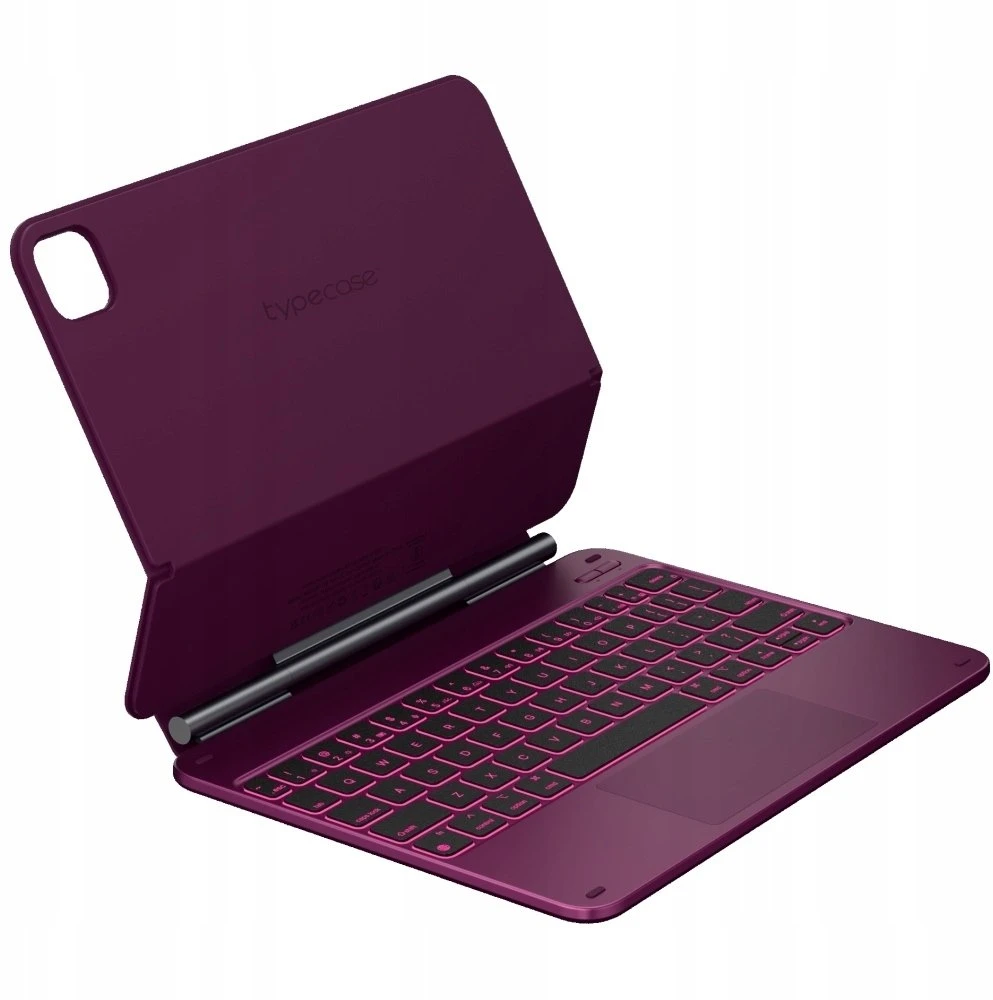 4kom.pl Dėklas Typecase Edge su klaviatūra do iPad Pro 11" 2024/2025 malina