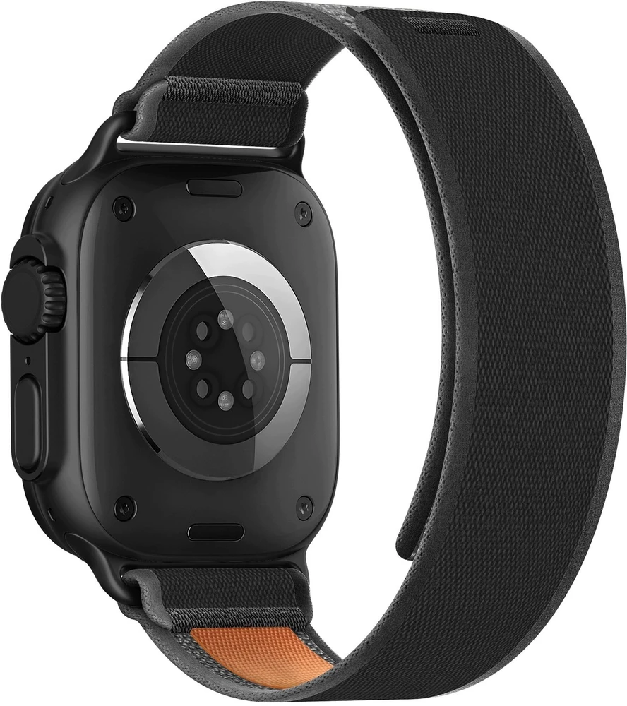 Tech-Protect NYLON ELITE Watch 8 / 9 / 10 / 11 / 12 / SE / ULTRA (44 / 45 / 46 / 49 MM) JUODA/ORANŽINĖ