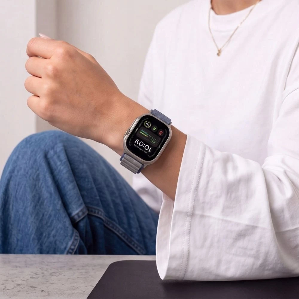 Tech-Protect NYLON PRO Watch 8 / 9 / 10 / 11 / 12 / SE / ULTRA (44 / 45 / 46 / 49 MM) LAIVINIO MĖLYNUMO/PILKA