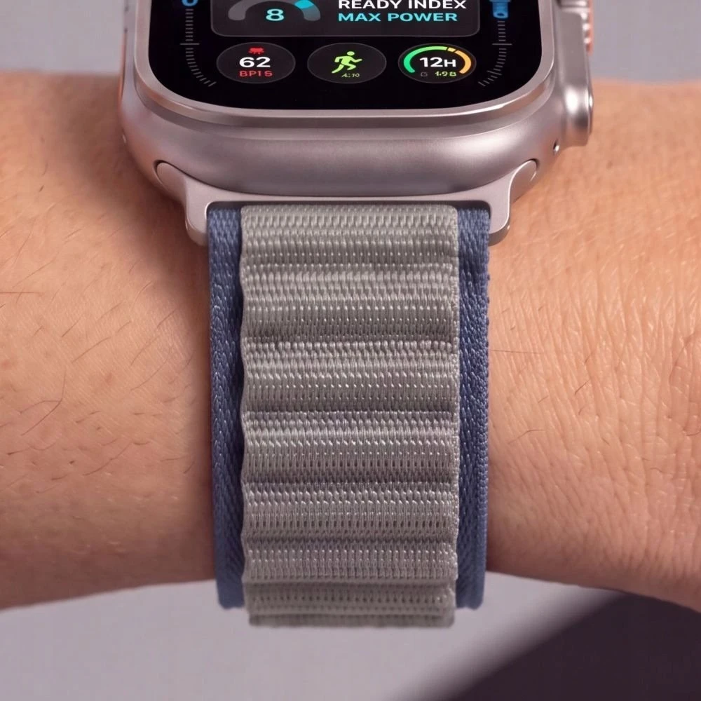 Tech-Protect NYLON PRO Watch 8 / 9 / 10 / 11 / 12 / SE / ULTRA (44 / 45 / 46 / 49 MM) LAIVINIO MĖLYNUMO/PILKA