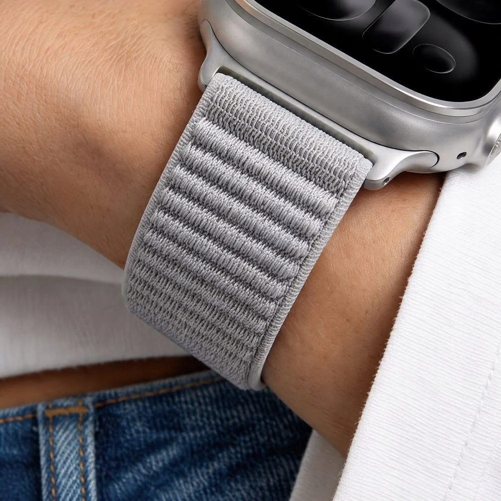 Laikrodžio dirželis - Tech-Protect NylonLoop Apple Watch 44/45/46/49 mm šviesiai pilkas