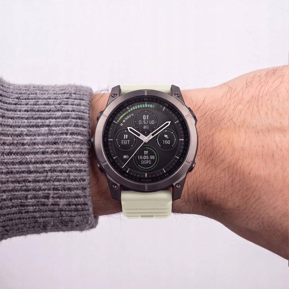 4kom.pl Dirželis Tech-Protect Silicone do Garmin Fenix 5 / 6 / 6 Pro / 7 / 8 / 8 Pro / E / 9 / 9 Pro 51 mm Stone Pilkas (THP6085)