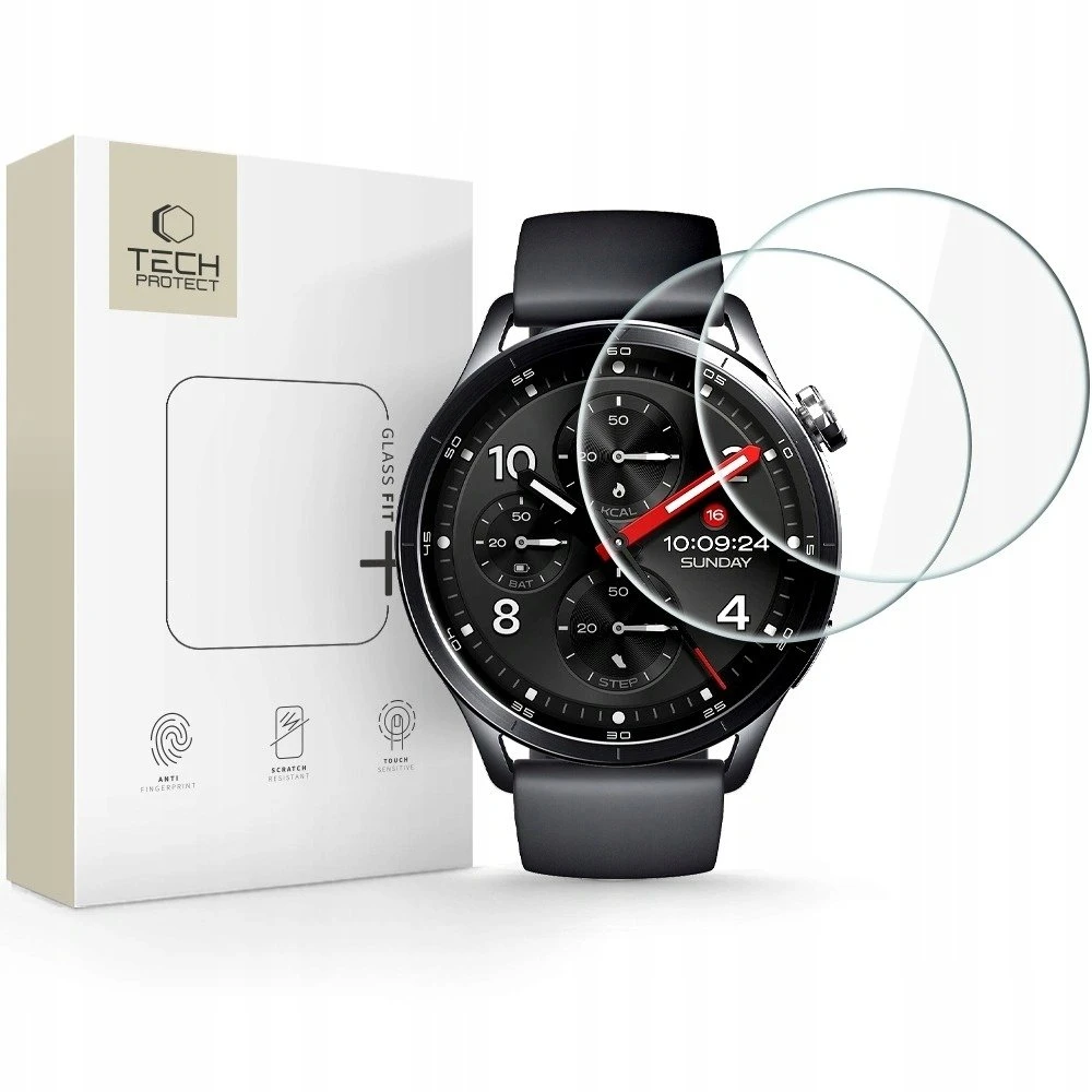 GRŪDINTAS STIKLAS Tech-Protect GLASS FIT+ 2-PACK XIAOMI WATCH S5 (46 MM) SKAIDRUS