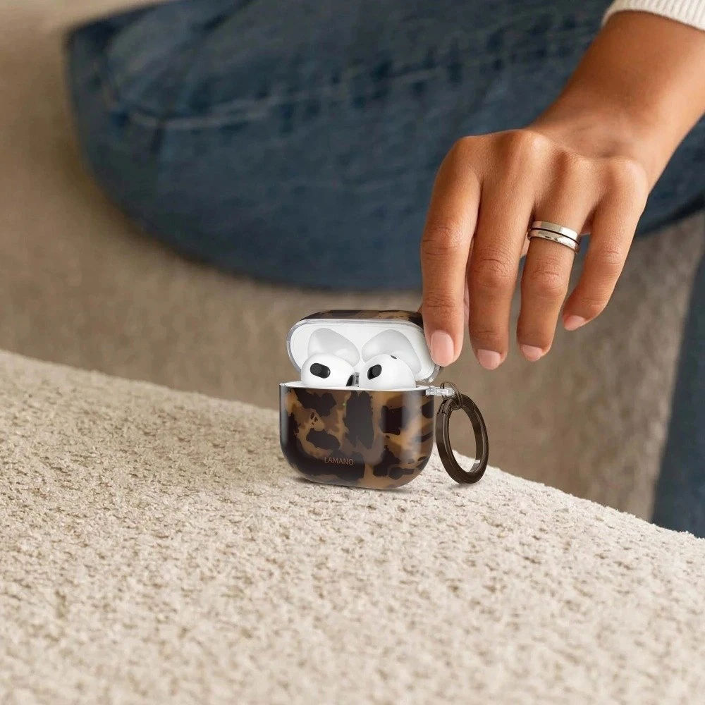 Dėklas Tech-Protect Lamano case for AirPods 4 - ruda and juodas