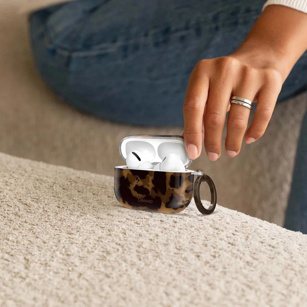 Dėklas Tech-Protect Lamano case for AirPods Pro 3 - juodas and ruda
