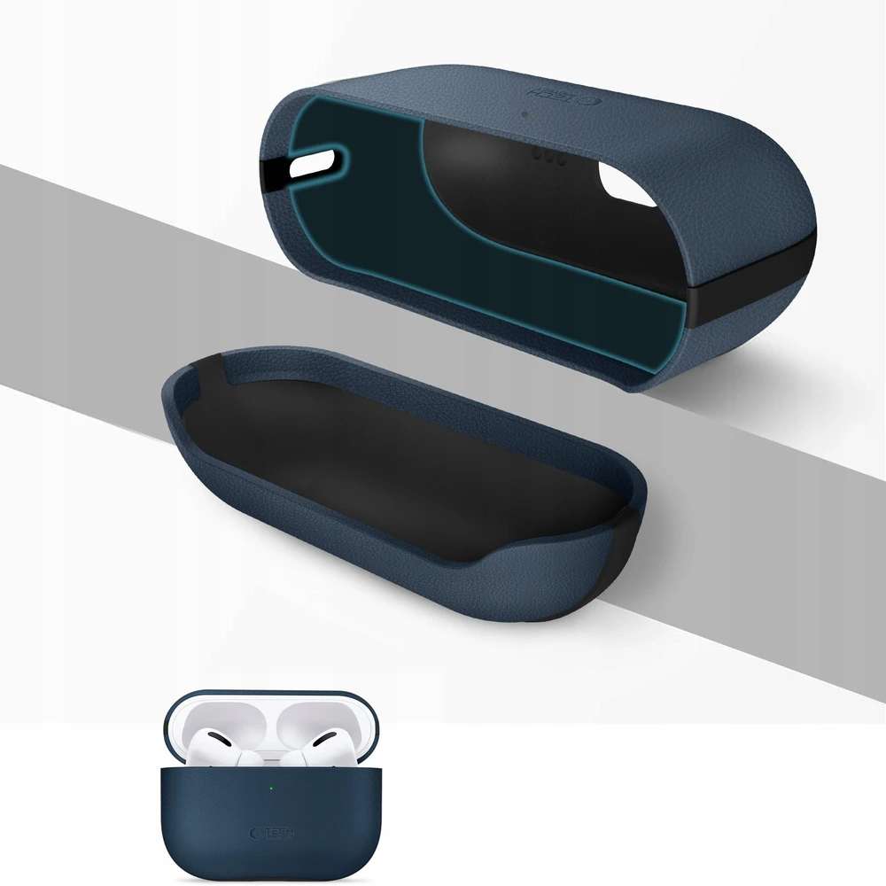 „Tech-Protect NaturalFit“ dėklas, skirtas „AirPods Pro 3“ – tamsiai mėlynas Mėlyna