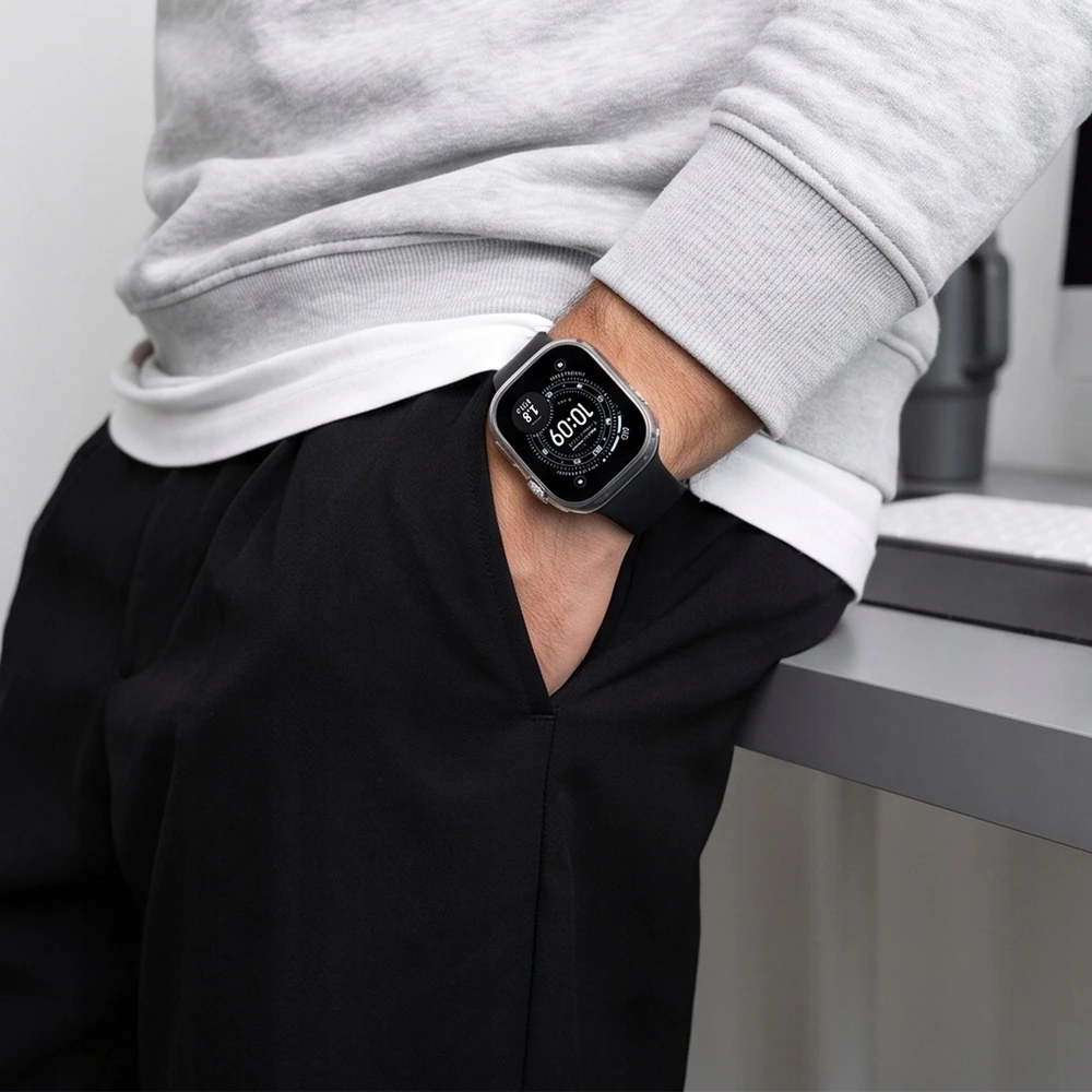 TECH-PROTECT DEFENSE 2 vnt. rinkinys APPLE WATCH ULTRA 1 / 2 / 3 / 4 (49 MM) TITANO IR SKAIDRUS