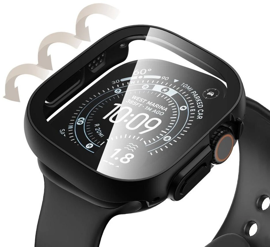 TECH-PROTECT DEFENSE 2 vnt. apsauga Apple Watch Ultra 1 / 2 / 3 / 4 (49 mm) juoda ir skaidri