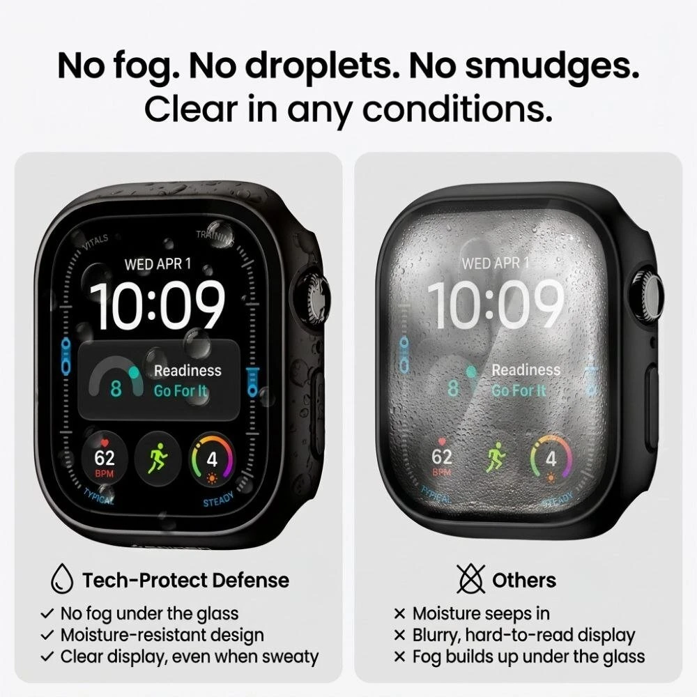 TECH-PROTECT DEFENSE 2 vnt. APPLE WATCH 12 (46 MM) juodas ir permatomas