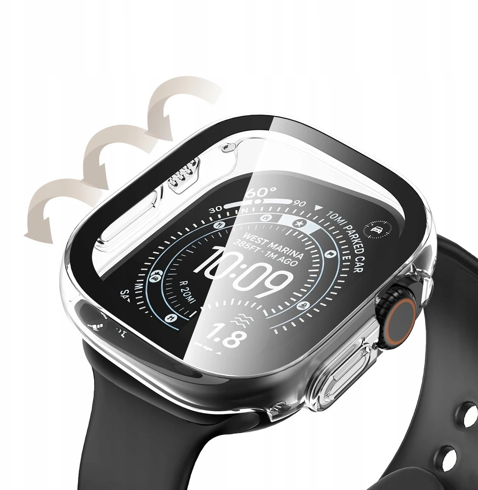 TECH-PROTECT DEFENSE 2 vnt. rinkinys APPLE WATCH ULTRA 1 / 2 / 3 / 4 (49 MM) TITANO IR SKAIDRUS