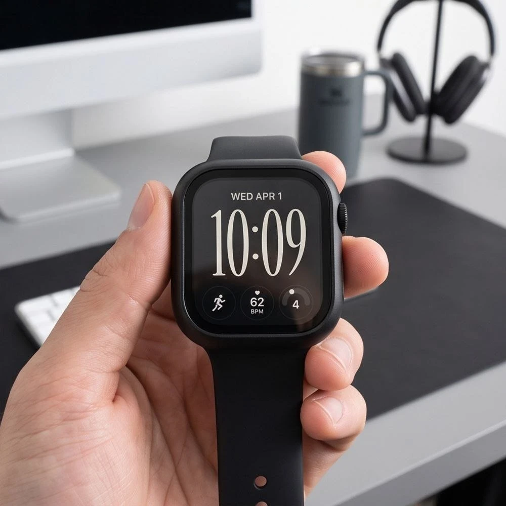 TECH-PROTECT DEFENSE 2-PACK APPLE WATCH 12 (42 MM) juodas ir permatomas