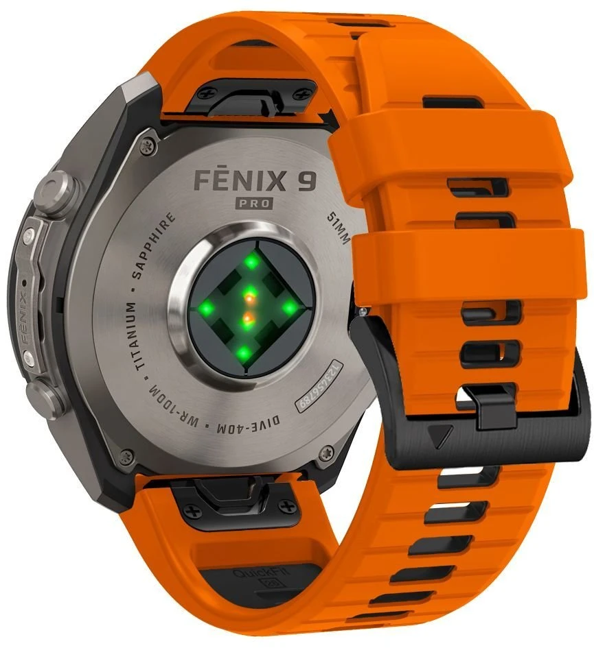 Dirželis Tech-Protect Iconband Pro na Garmin Fenix 5X / 5X Plus / 6X / 6X Pro / 7X / 8 / 8 Pro / 9 / 9 Pro (51 mm) - oranžinė-juoda