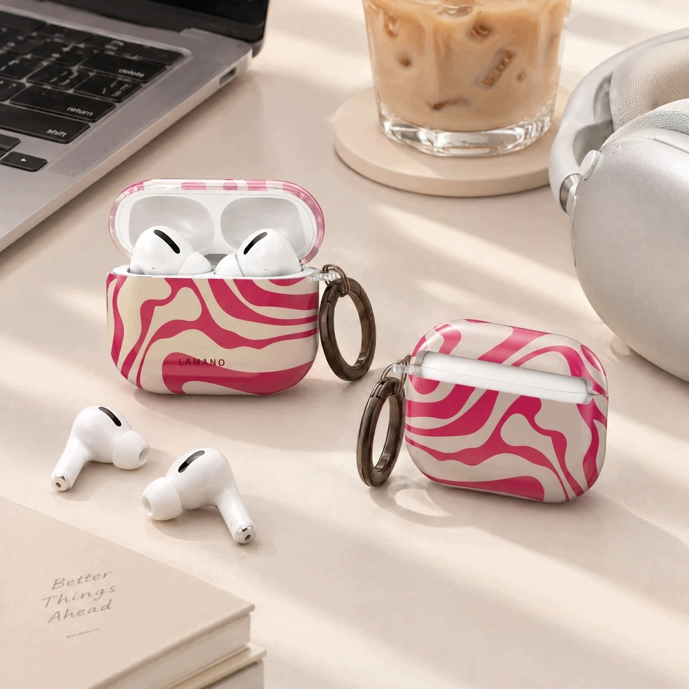 Dėklas Lamano Tech-Protect Case for AirPods Pro 3 - Rožinė and rusvai gelsvas