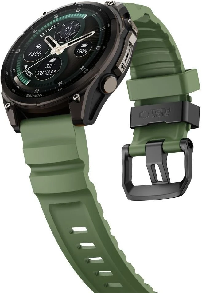 TECH-PROTECT MOTION GARMIN FENIX 5 / 6 / 6 PRO / 7 / 8 / 8 PRO / E / 9 / 9 PRO (47 MM) MILITARY Žalias