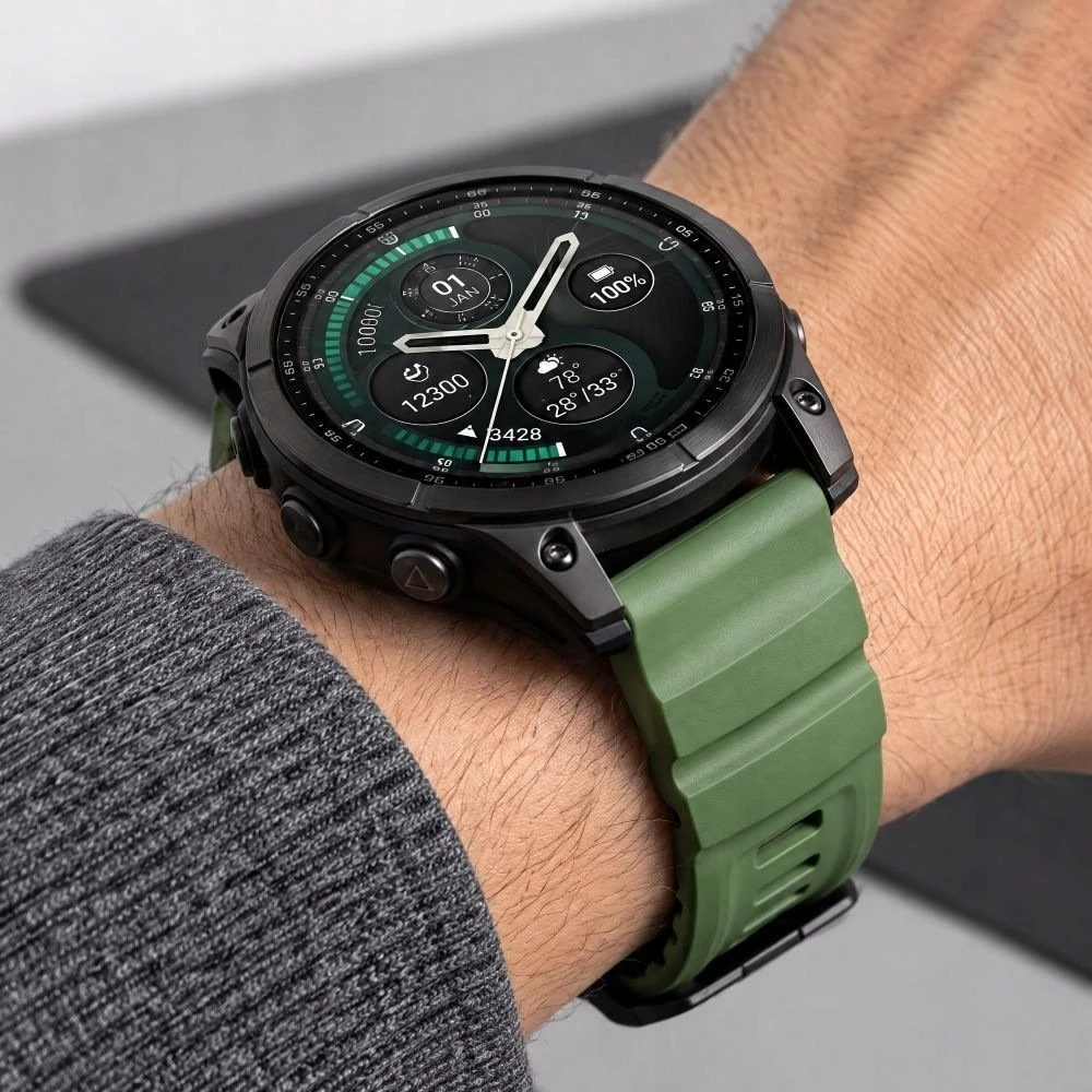 TECH-PROTECT MOTION GARMIN FENIX 5 / 6 / 6 PRO / 7 / 8 / 8 PRO / E / 9 / 9 PRO (47 MM) MILITARY Žalias