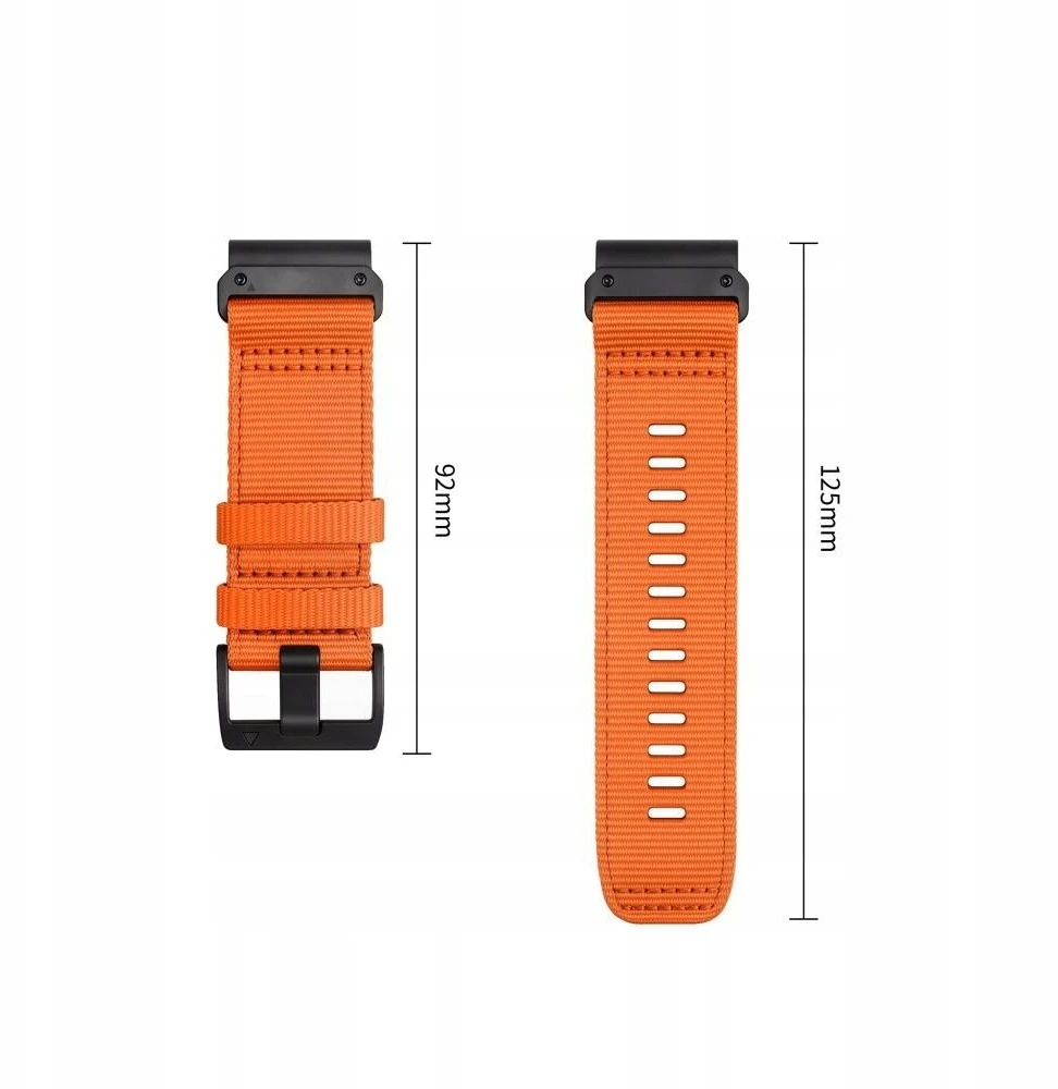 Tech-Protect Nailono klasikinis dirželis, skirtas Garmin Fenix ​​5X / 5X Plus / 6X / 6X Pro / 7X / 8 / 8 Pro / 9 / 9 Pro (51 mm) – Oranžinis