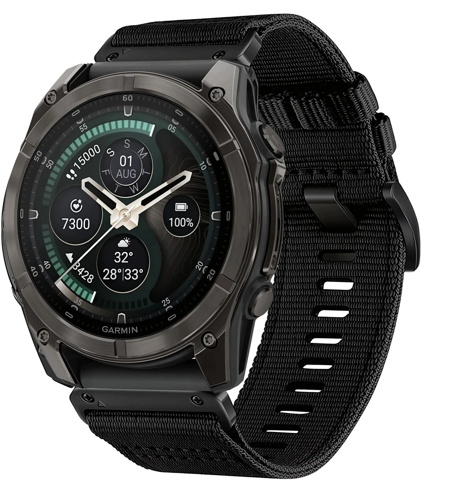 Tech-Protect Nylon Classic juosta skirtas Garmin Fenix 5X / 5X Plus / 6X / 6X Pro / 7X / 8 / 8 Pro / 9 / 9 Pro (47 mm) - Juodas