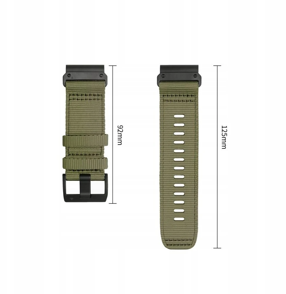 Tech-Protect Nylon Classic dirželis, skirtas Garmin Fenix 5X / 5X Plus / 6X / 6X Pro / 7X / 8 / 8 Pro / 9 / 9 Pro (51 mm) – žalias