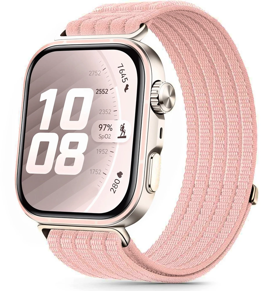 Tech-Protect NYLON Huawei Watch Fit 3 / 4 / 4 Pro / 5 / 5 Pro ŠVIESIAI ROŽINĖ