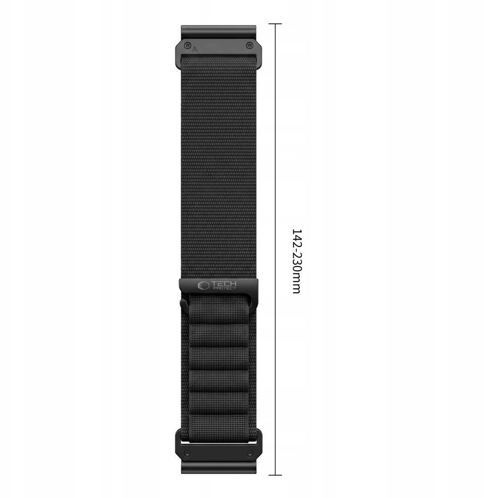 TECH-PROTECT NYLON PRO GARMIN FENIX 5X / 5X PLUS / 6X / 6X PRO / 7X / 8 / 8 PRO / 9 / 9 PRO (47 MM) Juodas