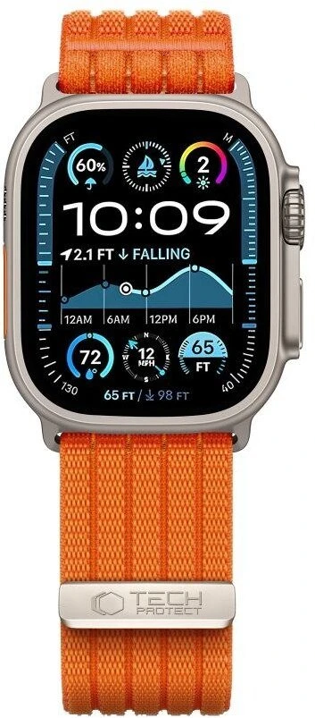 Tech-Protect NYLON SPORT WATCH 8 / 9 / 10 / 11 / SE / ULTRA (44 / 45 / 46 / 49 MM) ORANŽINIS