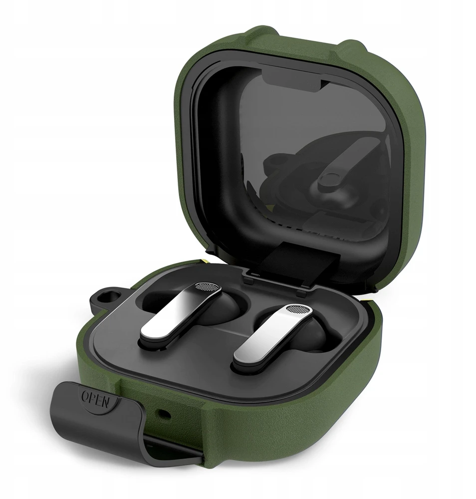 Dėklas Tech-Protect Slim Hook Samsung Galaxy Buds 4 / 4 Pro Olive žalios spalvos