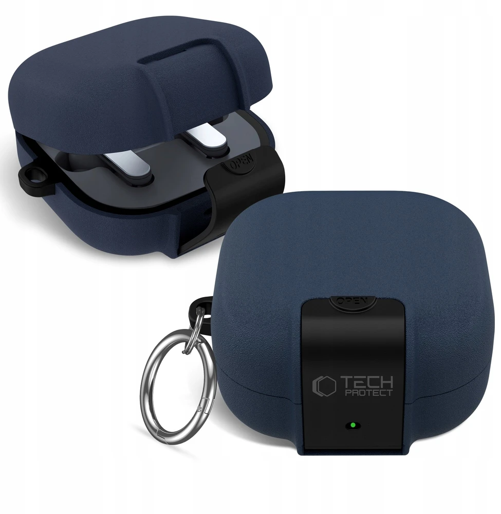 Dėklas „Tech-Protect Slim Hook“ ausinės „Samsung Galaxy Buds 4 / 4 Pro Fluffy“ Mėlyna