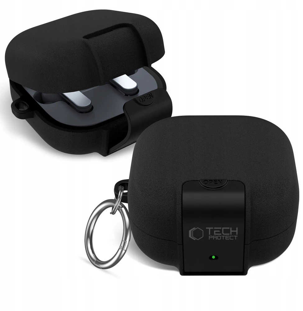 Dėklas Tech-Protect Slim Hook Samsung Galaxy Buds 4 / 4 Pro juodos spalvos