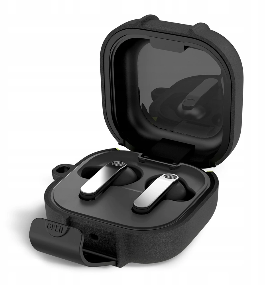 Dėklas Tech-Protect Slim Hook Samsung Galaxy Buds 4 / 4 Pro juodos spalvos
