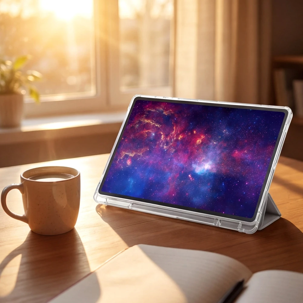 Planšetinio kompiuterio dėklas Strado-Tech TriFold, skirtas Samsung Galaxy Tab A11+ Plus 10.9 2025 / A9+ Plus 11 2023 – su stovu ir vieta rašikliui