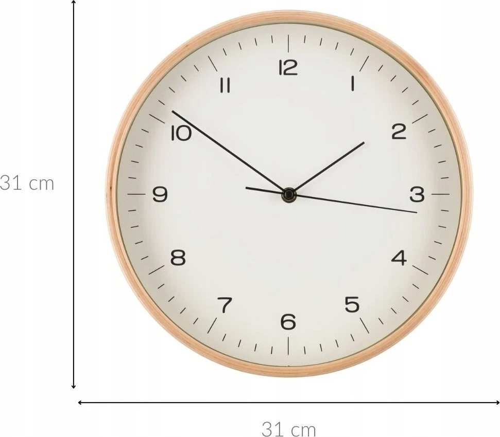 4Living Sieninis laikrodis BASIC Polywood, 31 cm