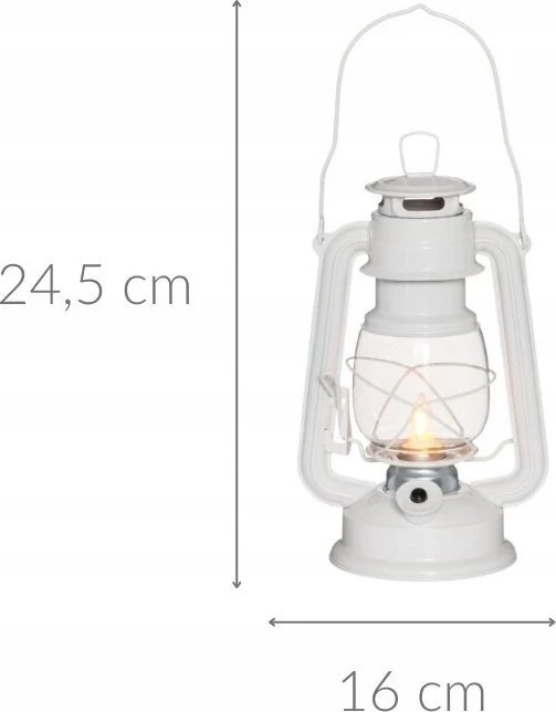 4Living Uragano žibintas LED mirganti liepsna balta 24,5 cm