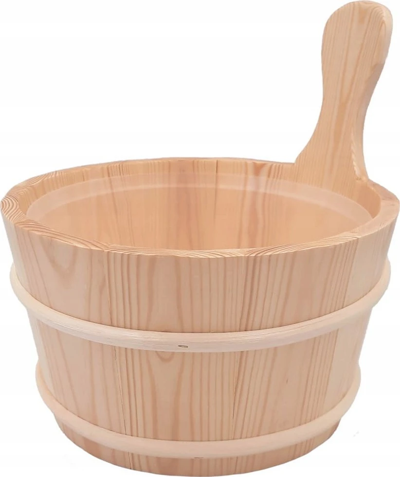 4Living medinė pirties statinė, plastikinis įdėklas, 4 l