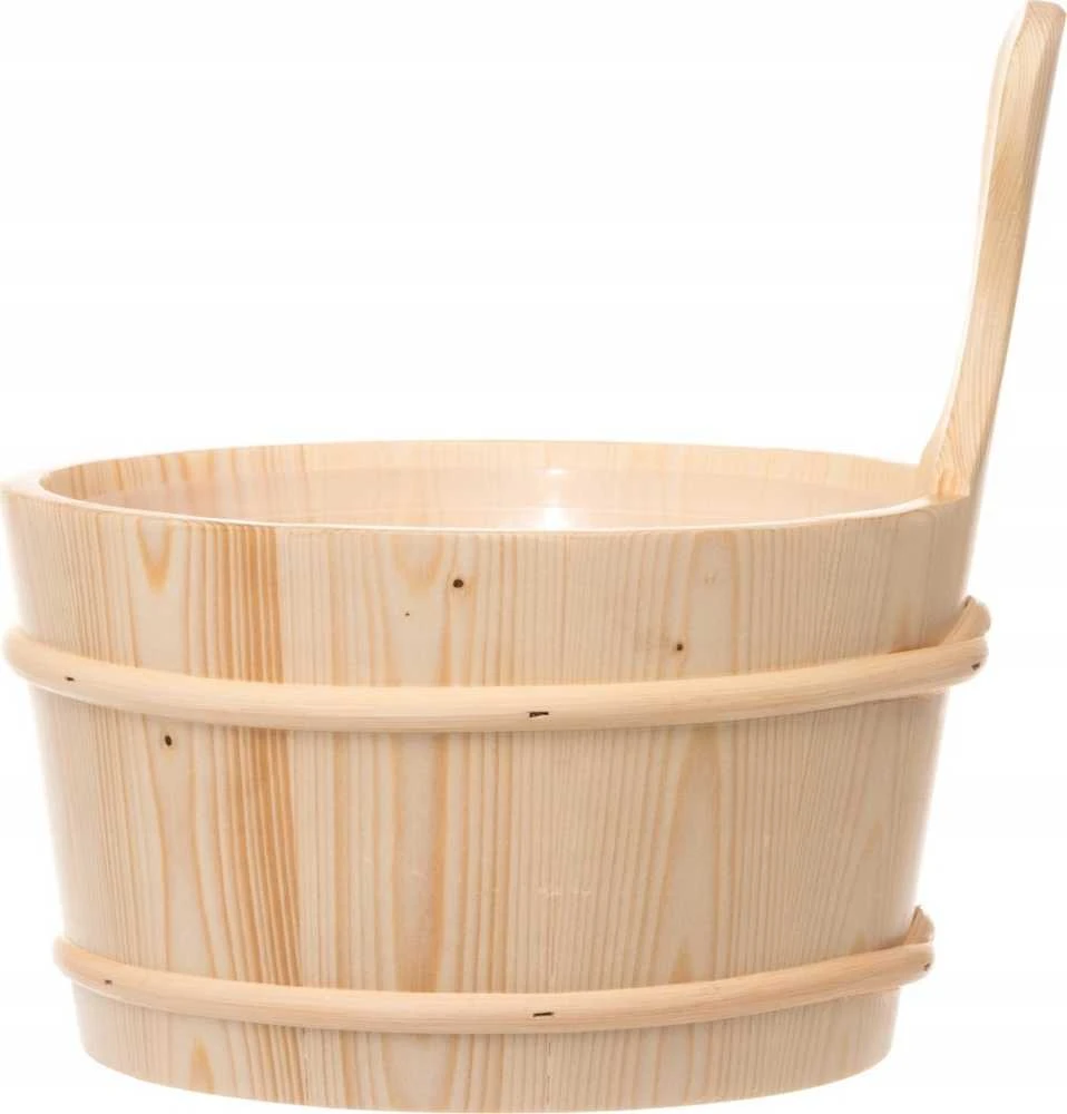 4Living medinė pirties statinė, plastikinis įdėklas, 4 l