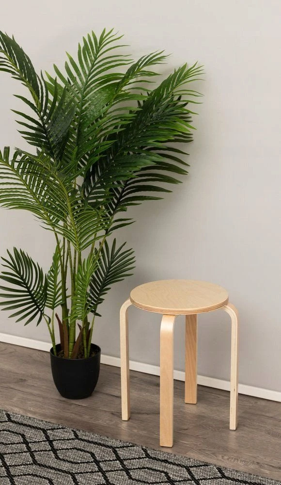 4Living beržo medienos taburetė, Ø 39 cm