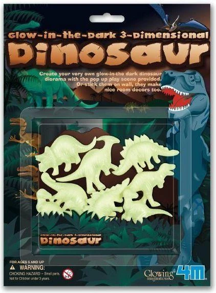 4M Tamsoje šviečiantys 3D dinozaurai
