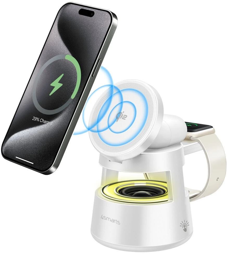 Įkroviklis 4smarts Aura Sound Qi2 Baltas (541535)