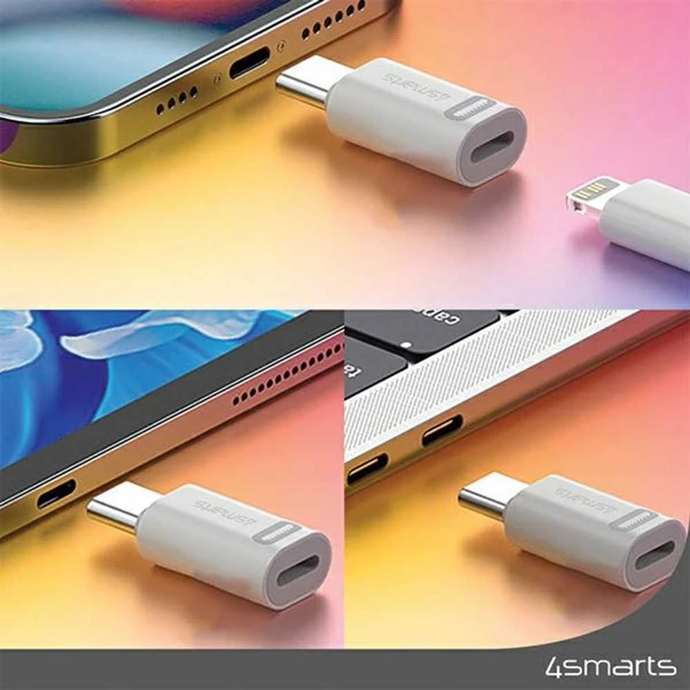 4smarts „Lightning“ į USB-C PD 27 W adapterių rinkinys, 2 vnt., be OTG ir audio funkcijos