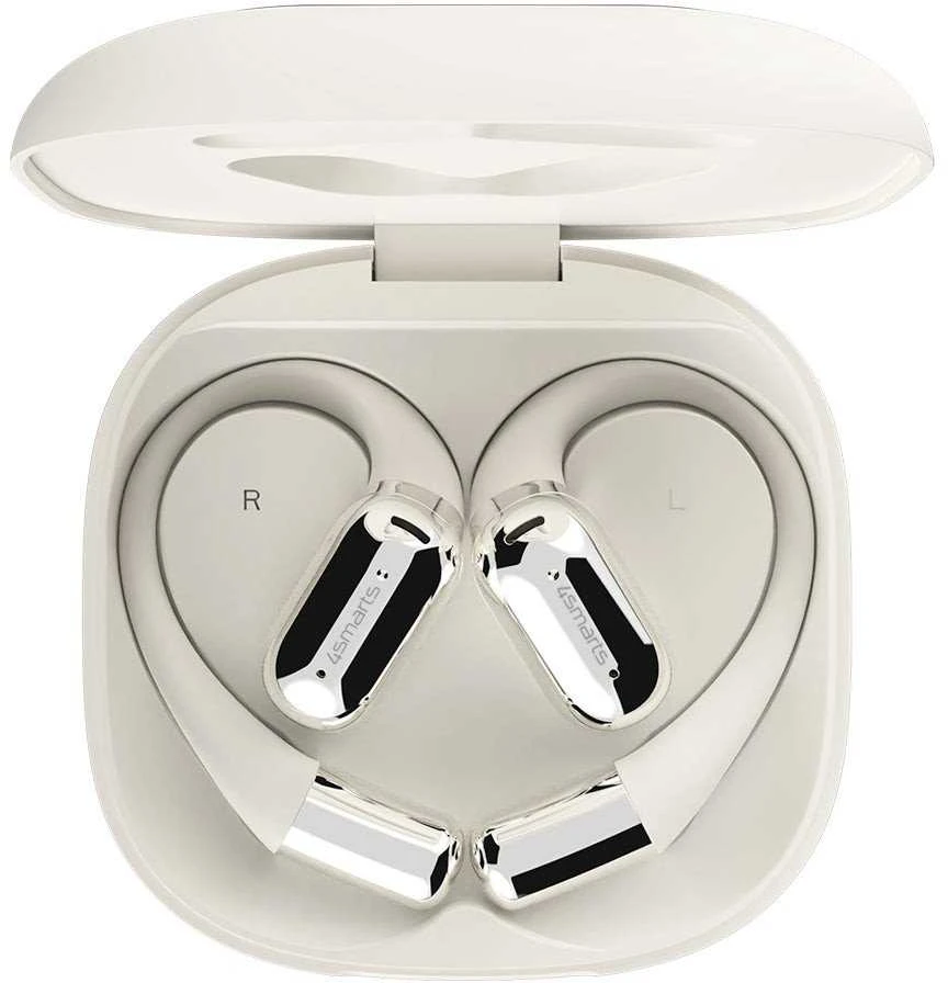 Bluetooth ausinės 4smarts SkyBuds OWS with AI screen beige