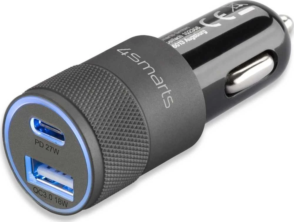 Trixie 4Smarts Car Charger Rapid+ 27W su Quick Charge, pilkas / juodas