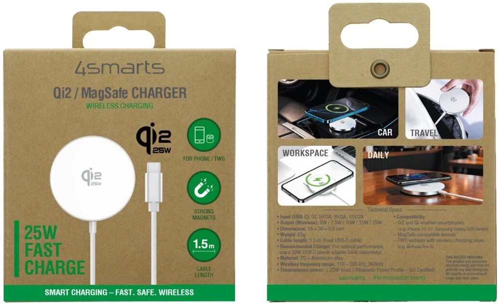 Įkroviklis 4smarts bezprzewodowa Qi2/ MagSafe (541709)