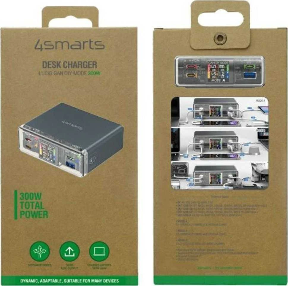 Įkrovimo stotelė 4smarts Lucid 300W pilkos spalvos