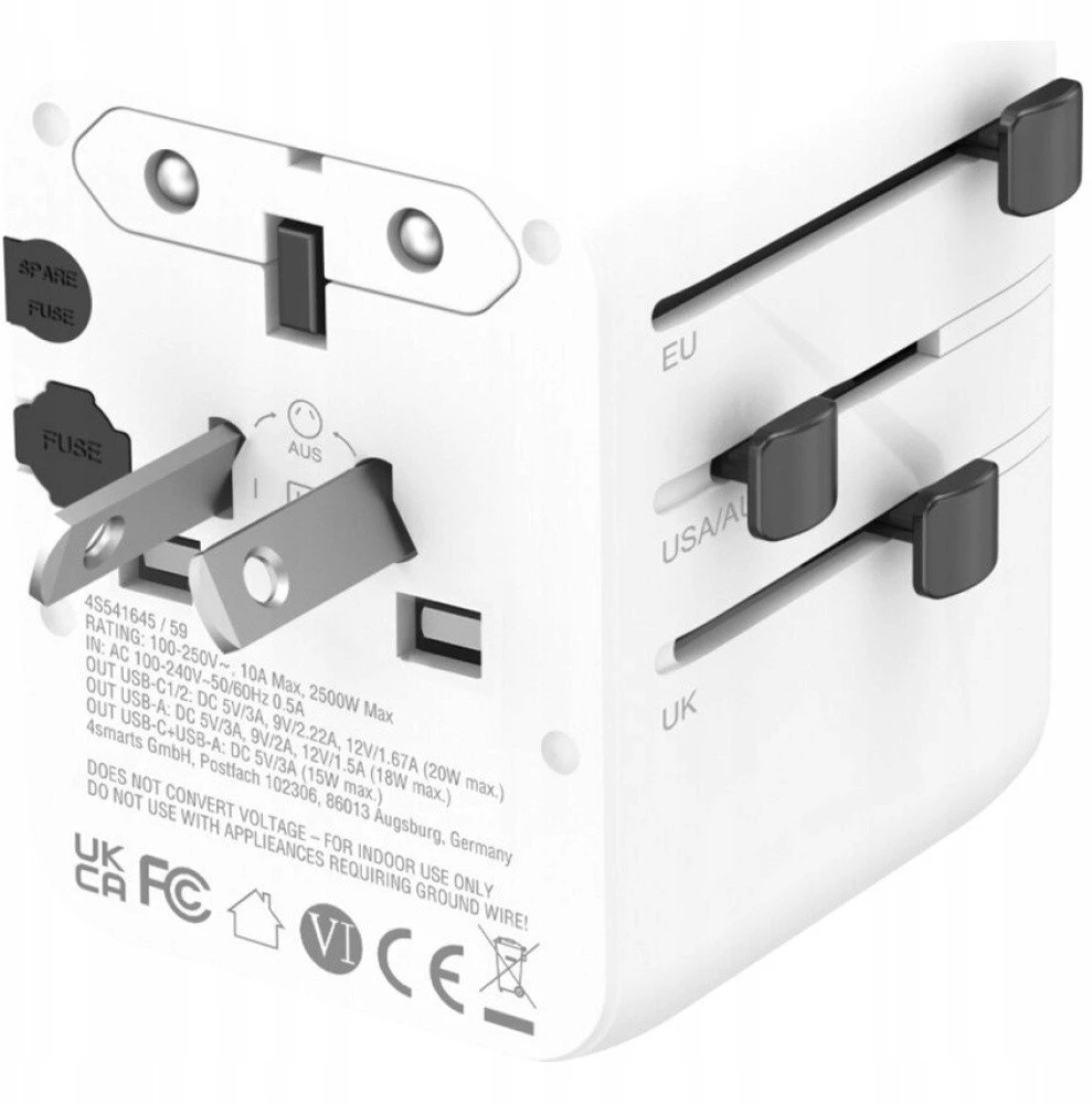 4smarts Adapteris kelioninis 4smarts Nomad GaN 20W 2C+1A balta