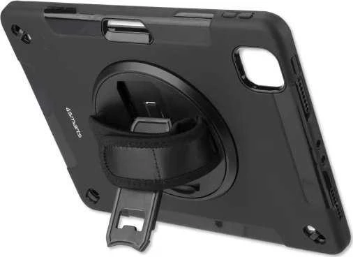 Planšetinio kompiuterio dėklas 4smarts 4smarts patvarus dėklas su dirželiu ir stovu, skirtas Samsung Galaxy Tab S6 Lite (P610/615), juodas