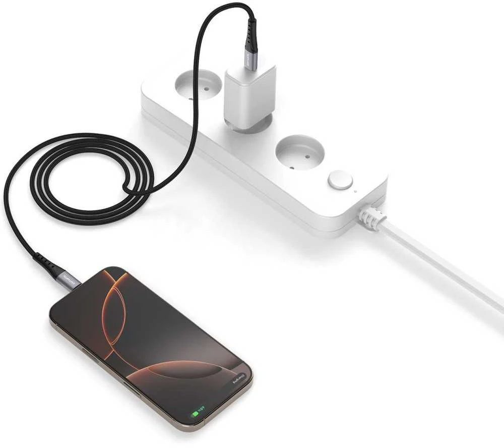 Kabelis USB 4smarts USB-C - USB-C 1.5 m Juodas (541454)