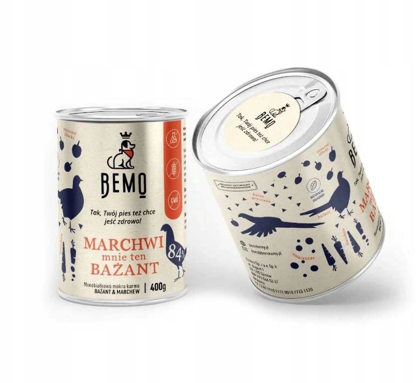 BEMO Marchwi mnie ten Bażant Mono - wet dog food - 400g