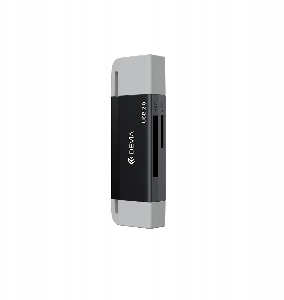 Devia kortelių skaitytuvas 2in1 EL239 USB/USB-C 2.0 juodos spalvos