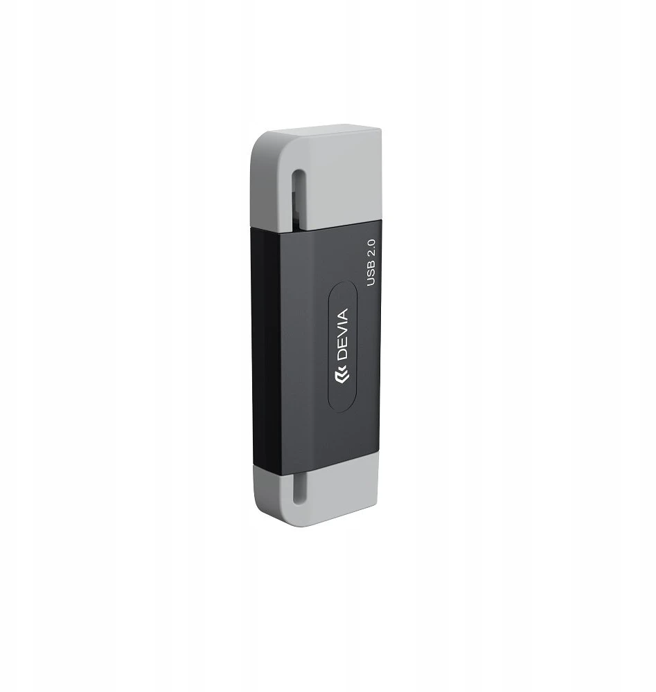 Devia kortelių skaitytuvas 2in1 EL239 USB/USB-C 2.0 juodos spalvos